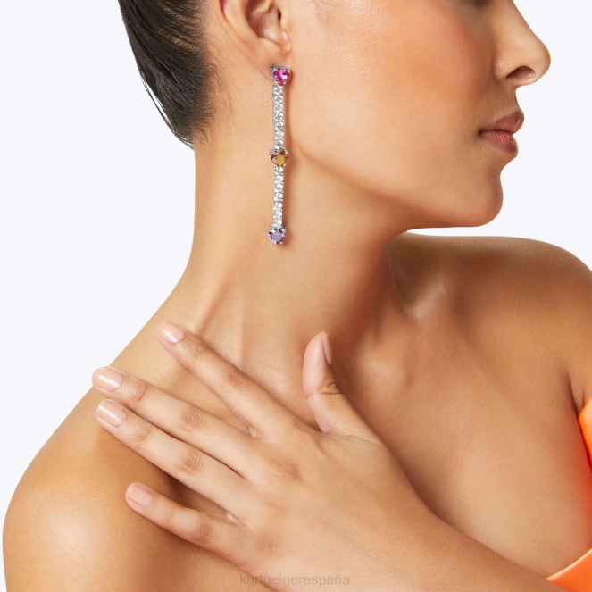 Kurt Geiger mujer lineales del corazón de londres 2LPR552 | accesorios combinación de plata